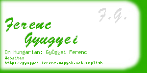 ferenc gyugyei business card